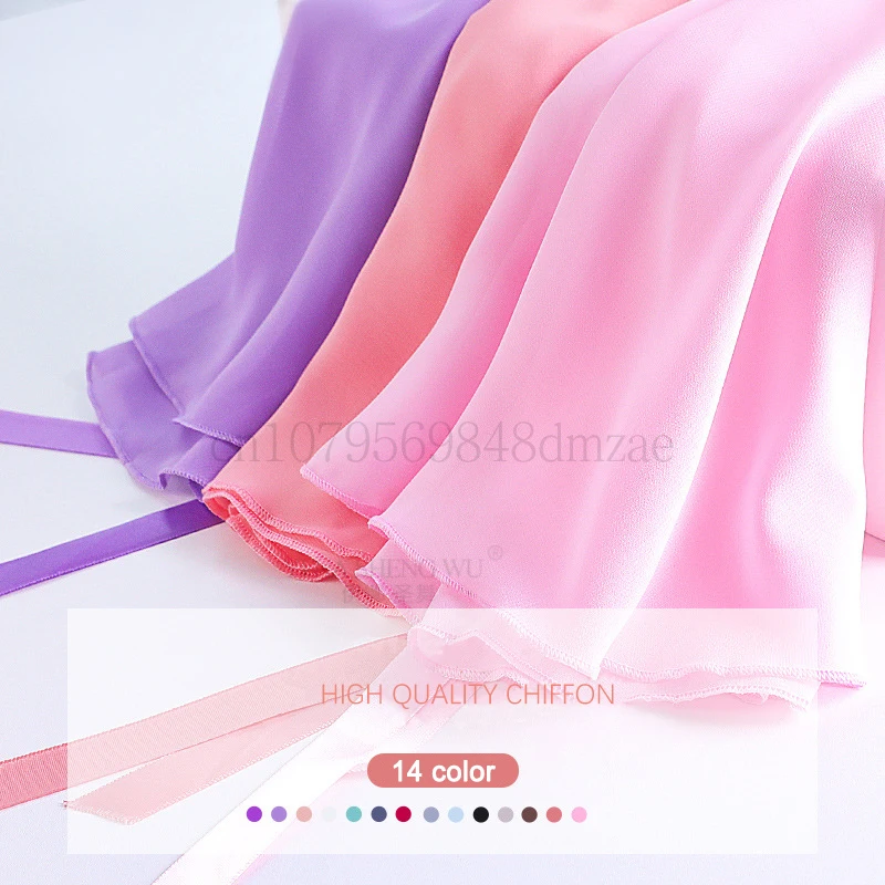 

Шифоновая юбка для балета и танцев, однотонная юбка для балета, гимнастики, шнуровка на талии, шифоновая балетная юбка для девочек, короткая юбка для танцевальной практики