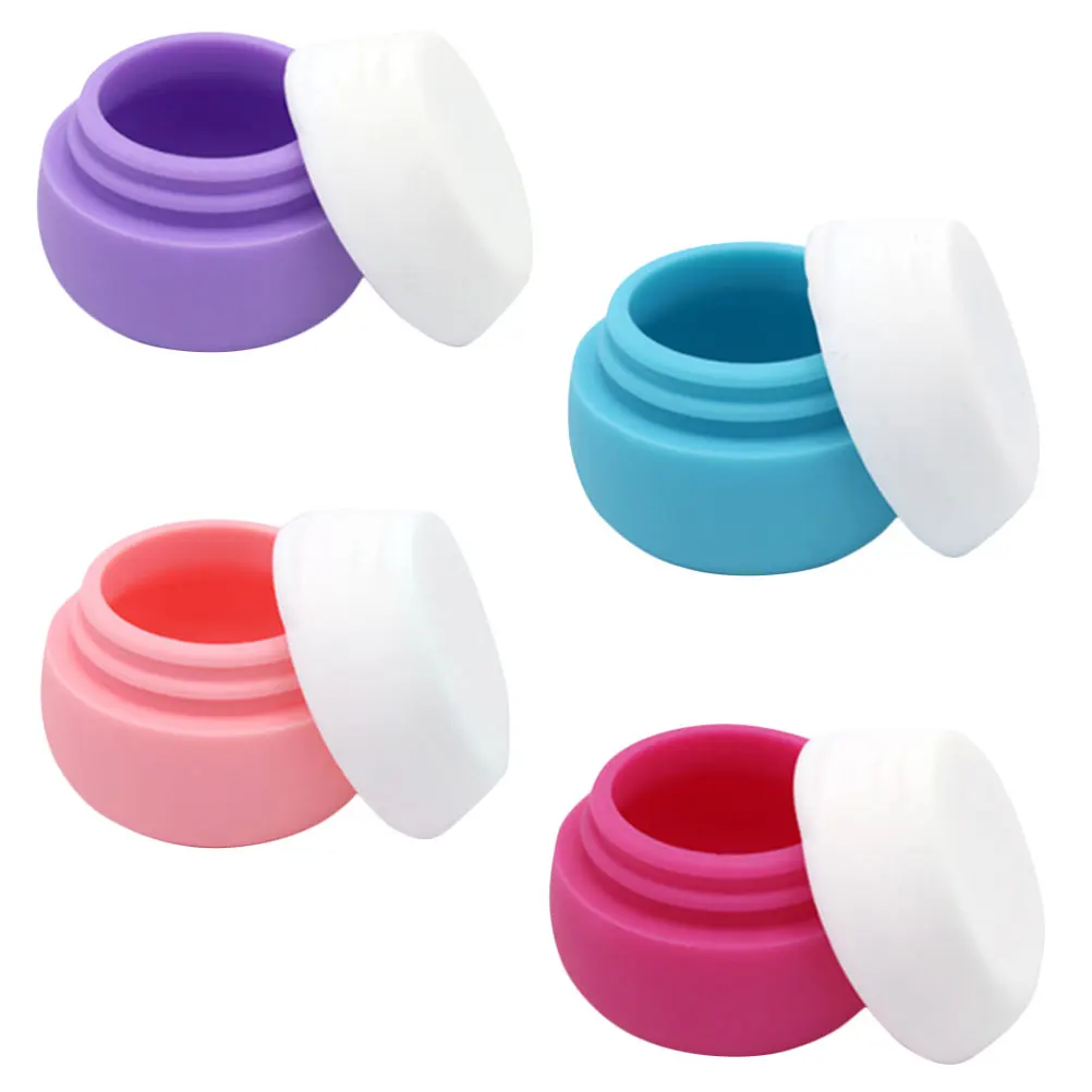 4pcs Cosmetics Sub Bottles Refillable Cream Storage Travel Portable Face Lotion Silicone Plastic Empty Jar Containers