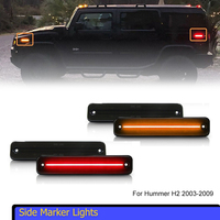 Smoked Led Front & Rear Amber Red Side Marker Lights For Hummer H2 2003-2009