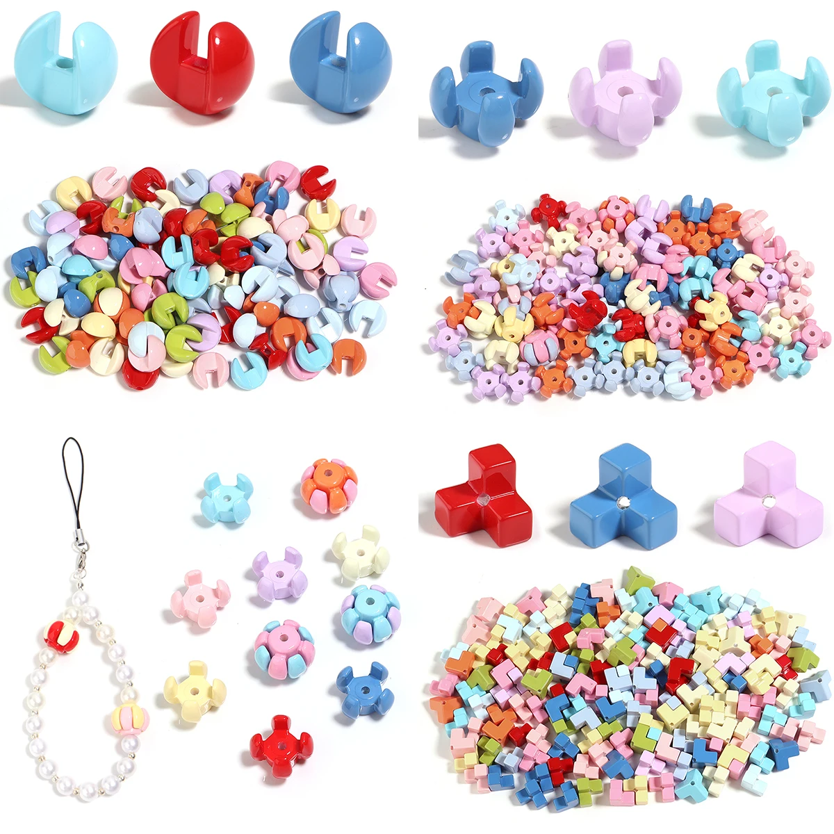 

10 PCS/lots Multicolour Acrylic Bead Round Shape Loose Beads For Jewelry Making DIY Handmade Children Bead ﻿