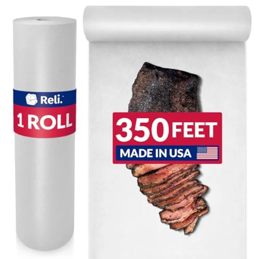 

Butcher Paper Roll, 18 Inch x 350' 4200" Butcher Paper Roll, Made in USA For Smoker, Sublimation White, Food-Grade, Unwaxed