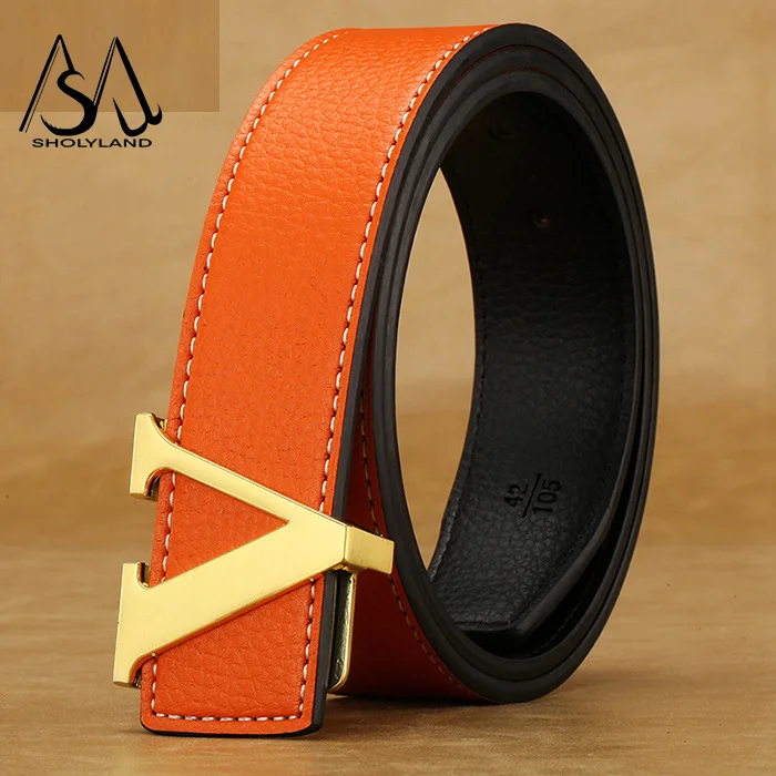 2024 New Trendy Fashion Versatile Fashion Designer Men's Belt Luxury Letter Smooth Buckle Alloy Letter Buckle Leather Belt