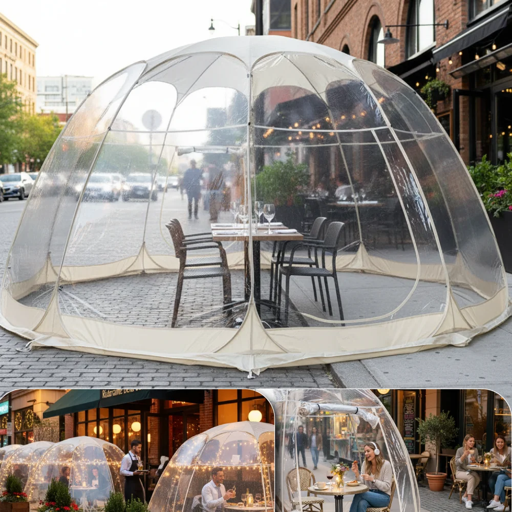 Transparent Bubble Tent Pop Up 4 Person Clear PVC Dome Backyard Garden Patio Camping Picnic Beach Outdoor Dining Cozy