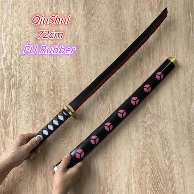 1:1 Cosplay Roronoa Zoro Katana Sword PU Qiu Shui Sword Aki Mizu Samurai Weapon Party boy Gifts Role Playing model 72cm