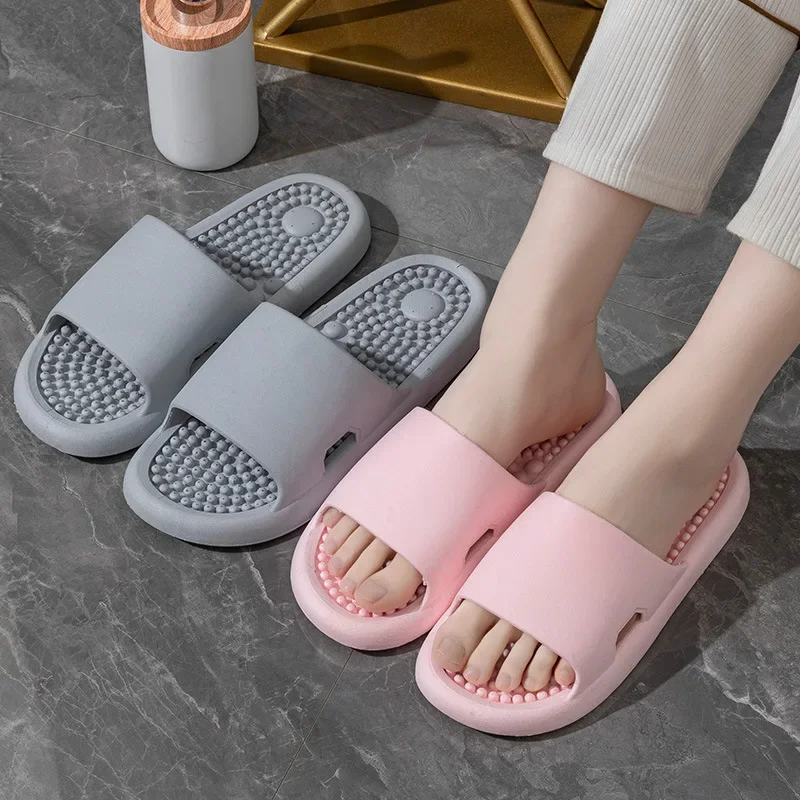 New Summer Couples Sandals Concise Non-slip Bathroom Indoor Outfoor Slides Men Women Massage Slippers Comfort Home Flip Flops