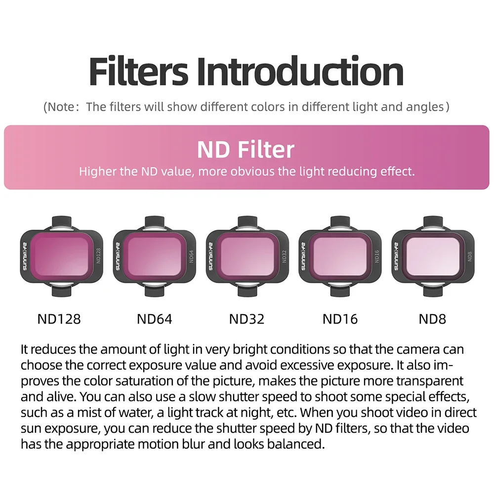 Для DJI Avata 2 светильник-вниз фильтр ND64 ND128 фильтр для съемки Subtractive ND16 фильтр для DJI Avata 2 аксессуары