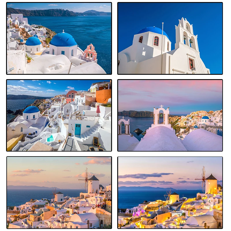 Modern Greece Santorini 04 Poster Painting Posters and Prints Canvas Wall Art Pictures for Home Living Room Cuadros