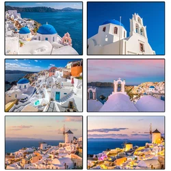 Modern Greece Santorini 04 Poster Painting Posters and Prints Canvas Wall Art Pictures for Home Living Room Cuadros