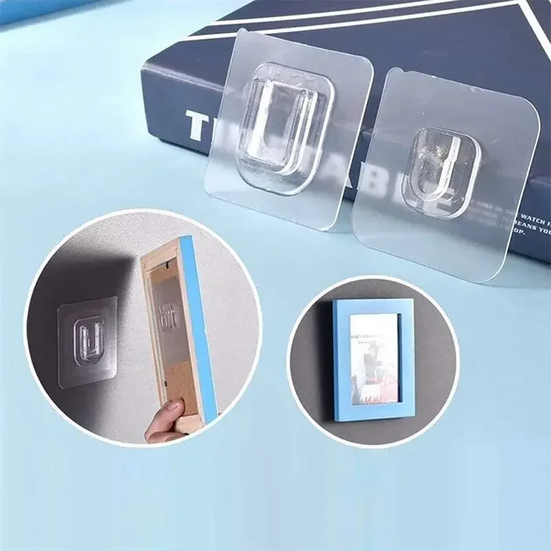 Double-Sided Adhesive Wall Hooks Hanger Strong Transparent Suction Cup Sucker Hooks Kitchen Bathroom Storage Plug Socket Holders