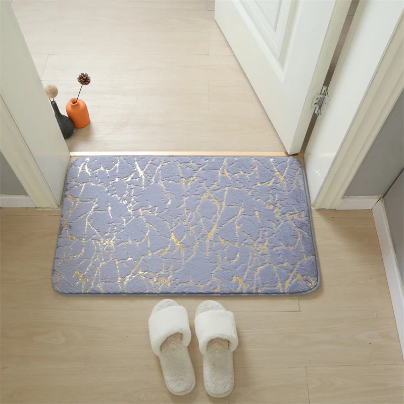 Bath Mat Modern Living Room Area Small Rug Washable Bedroom Bathroom Rectangle Non Slip Toilet Floor Faux Mat