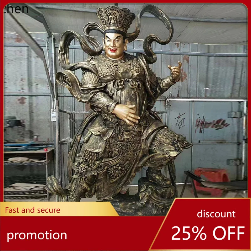 

Cz1 large copper carved four buddha statues cast copper four vajra dharma protectors statues incense temple worship statues