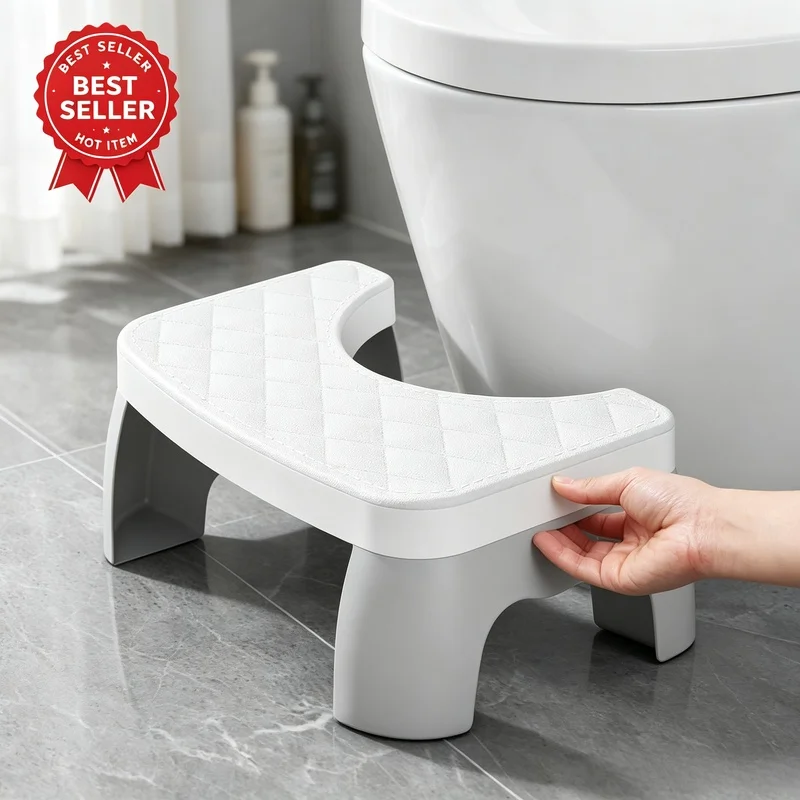 Toilet Potty Stool, Anti-slip Toilet Footstool Bathroom Toilet Assistance Step Stools for All Ages Bathroom Supplies