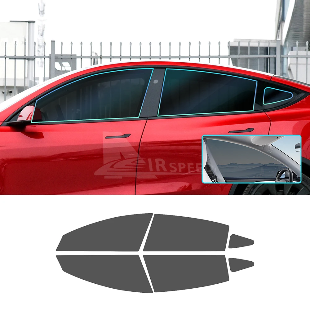 

Car Side Window Solar UV Protector Summer Tint Film Precut Kit For Tesla Model Y ModelY 2020 2021 2022 2023 2024 Accessories