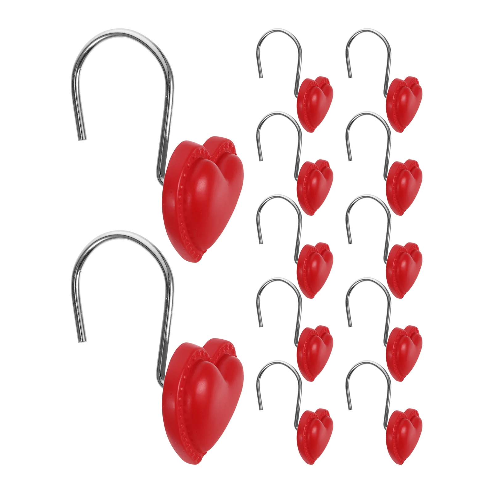 

12Pcs Classic Color Shower Curtain Hangers Strong Safe Simple Structure Household Hooks Curtain Hanger Bathroom Hooks