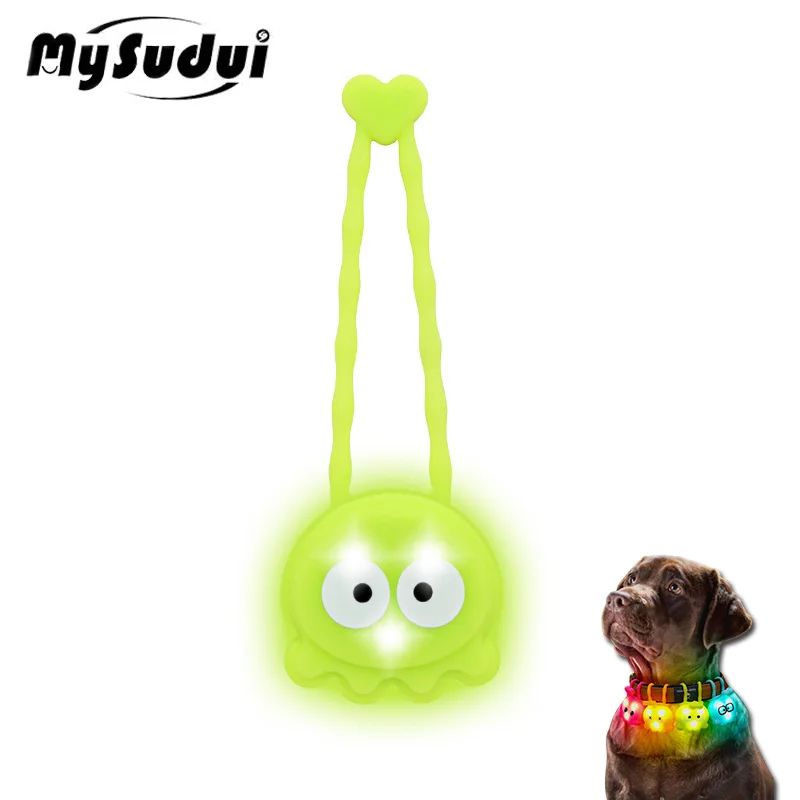 MySudui Dog LED Light Clip On Waterproof Dog Pet Tag for Night Walking Visibility Glow Attach to Collar Harness Leash Anti-lost