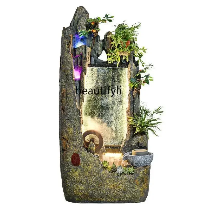 Rockery Water Curtain Wall Fountain Opening Floor Screen Decoration Office Living Room Decoration