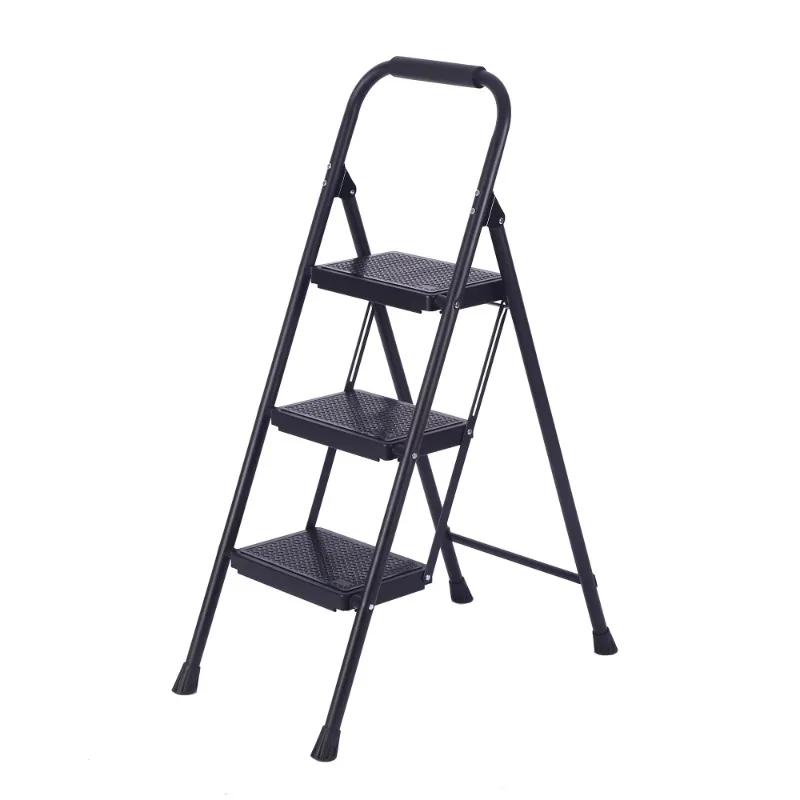 DD2436 Foot stool 3-step folding iron ladder Home gardening tools Non-slip handle Foot stool Adult folding ladder