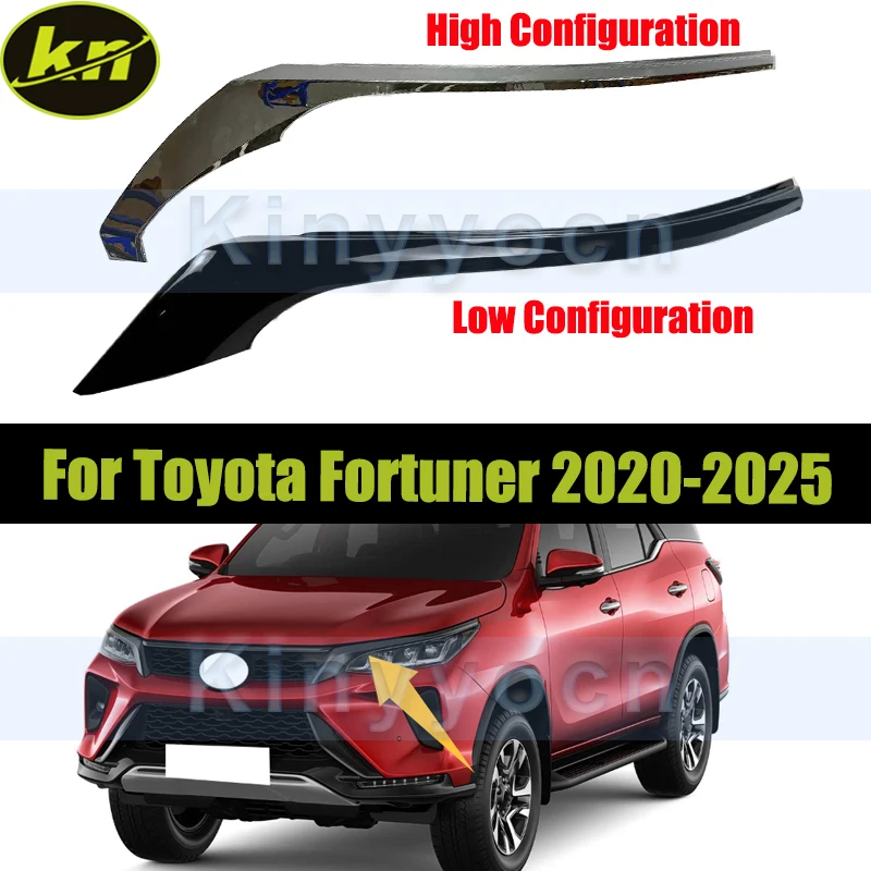 

Car Front Bumper Headlight Trim For Toyota Fortuner 2020 2021 2022 2023 2024 2025 Headlight Decorative Strip