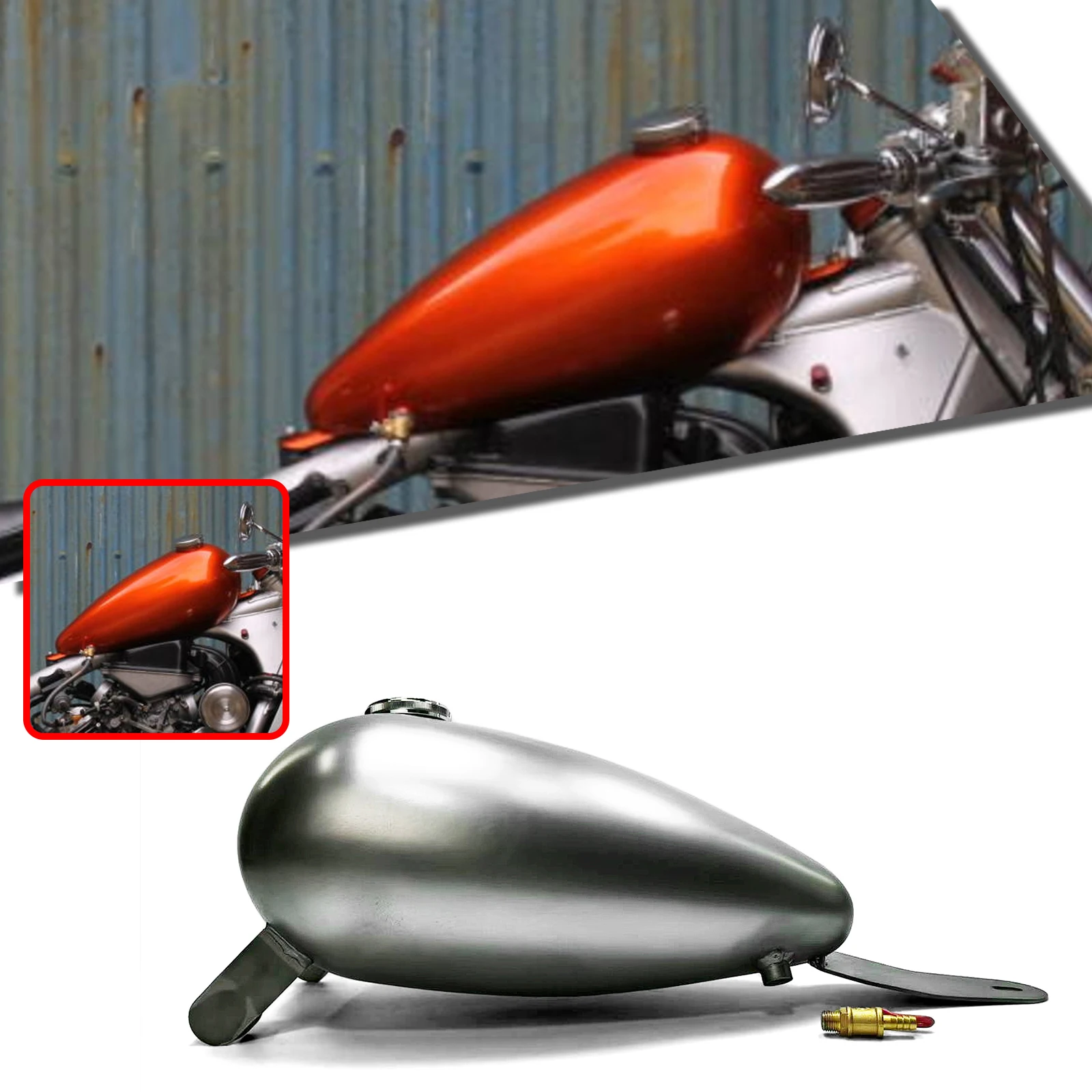 

8L Retro Petrol Gas Fuel Tank For HONDA V-TWIN MAGNA VT250C With Cap Handmade Motorcycle Motorbike Elding Fuel Oil Can