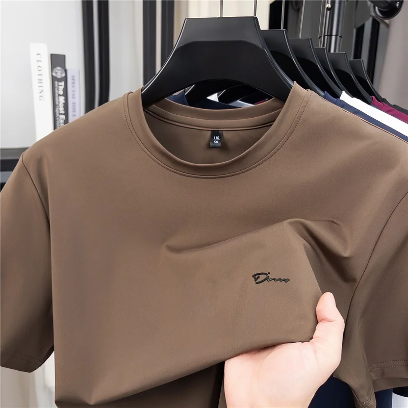 Männer Luxus Marke Sommer Neue Hohe Qualität T-Shirt Rundhals Druck Brief Kurzen Ärmeln Freizeit Lüften Herren Kleidung Tops