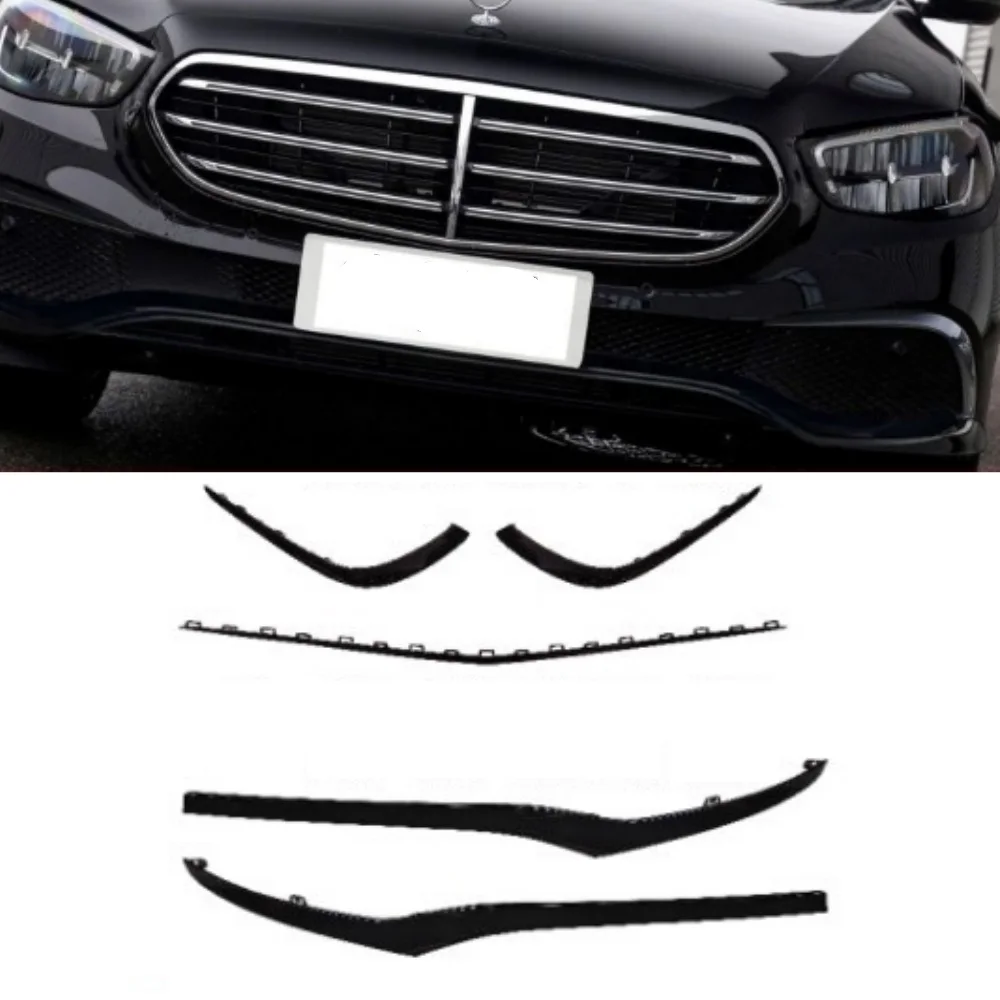 

Bright black Front bumper Chrome plated decorative strip For Mercedes Benz E-Class W213 E300 E260 2021-2023 OE 2138859303