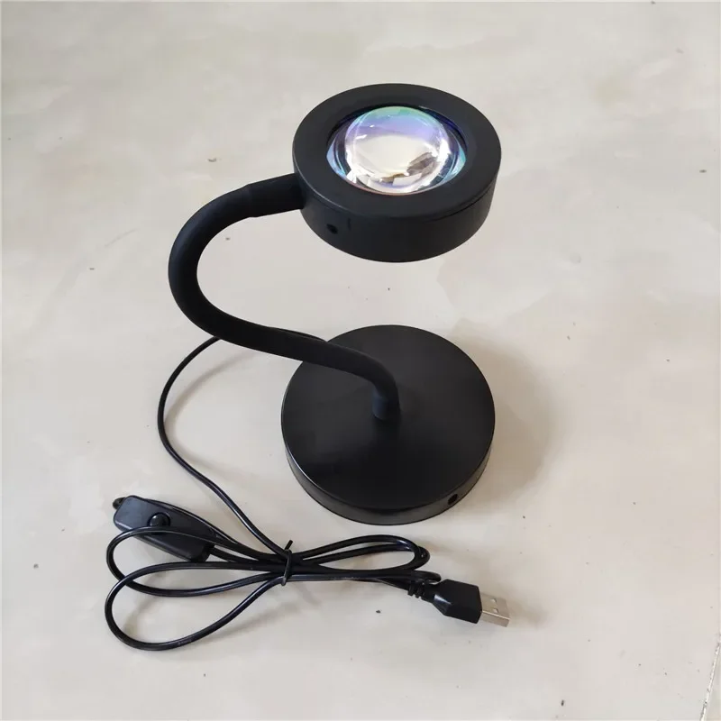 USB Sunset Projection Lamp Rainbow Atmosphere Night Light Sunset Light For Bedroom Room Decoration Background Wall 4 Color In 1