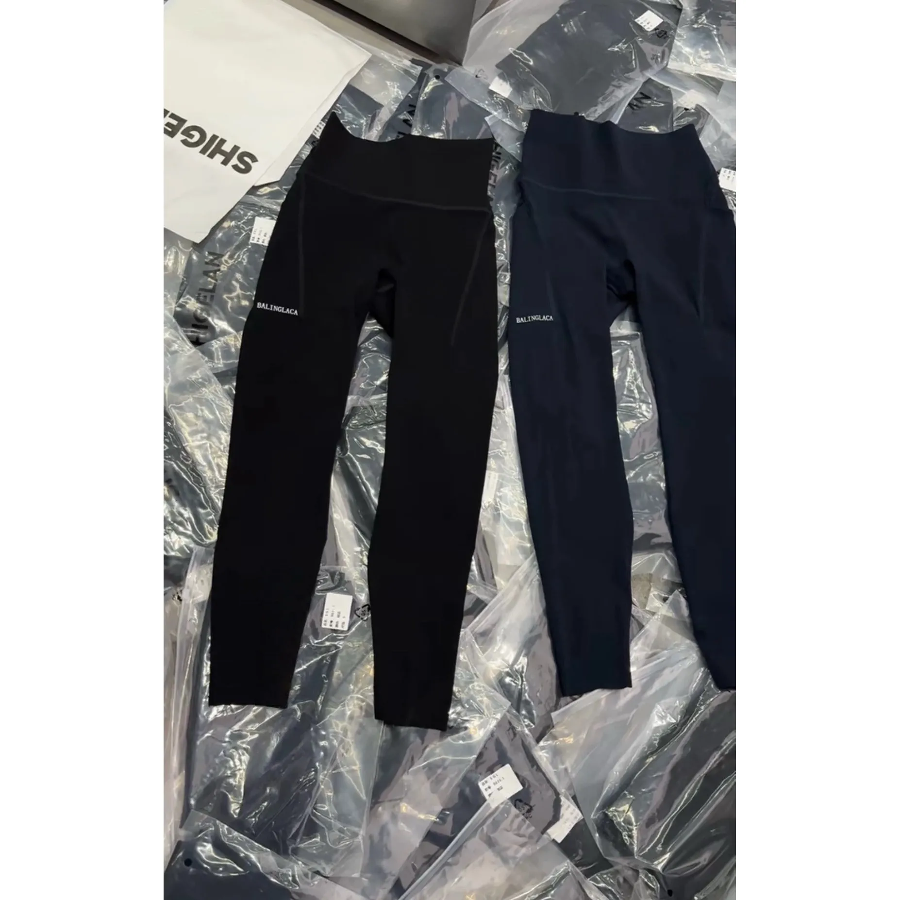 

Spor Comfortable Elastic Letter Print Yoga Pants Women's High Waist Nine-Tenths Length Spring New Arrival Faionable