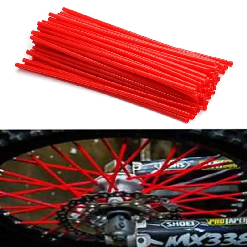 Spoke Wrap Set for Front and Rear Motorcycle Wheels High Temperature Resistant Rim Covers for Motocross and Dirt Bikes