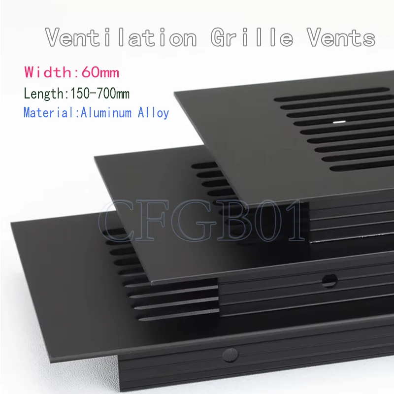 Wide 60mm Vents Perforated Sheet Aluminum Alloy Air Vent Cabinet Wardrobe Ventilation Grille Vents Grille Ventilation-Cover