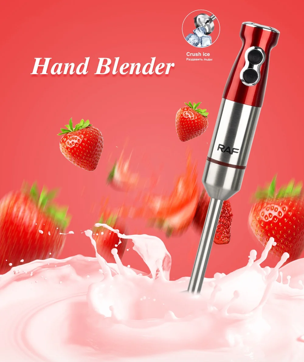 Electric Handheld Blender Food Supplement Cooking Stick 350W Stainless Steel 4-leaf Blade Blender Suitable for Smoothie Puree