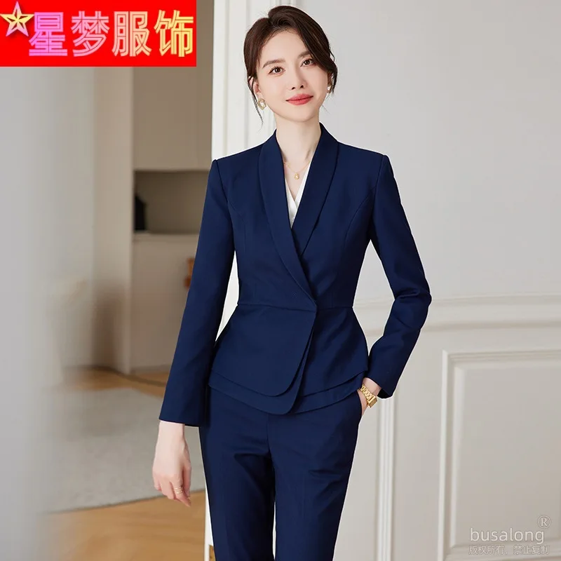 

Business Wear Long Sleeve Suit Suit Women's Autumn 2023 New Jewelry Store Hotel Front Stage Work Wear Clothes Tailored Suit Form