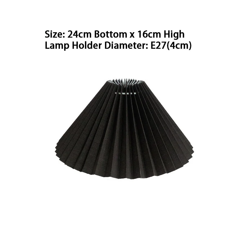 Bottom Opening 24cm Pendant Lampshade Fabric Table Lamp Pleated Lampshade Bedroom Hotel Slant Height 160Mm