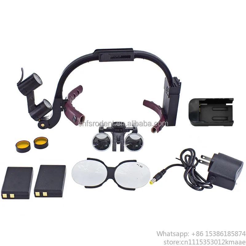 Vequyn  2.5X 3.5X Magnification Practical Magnifier Equipped Binocular Dental Loupes With DL‑800 Model5W LED Electric Power Head