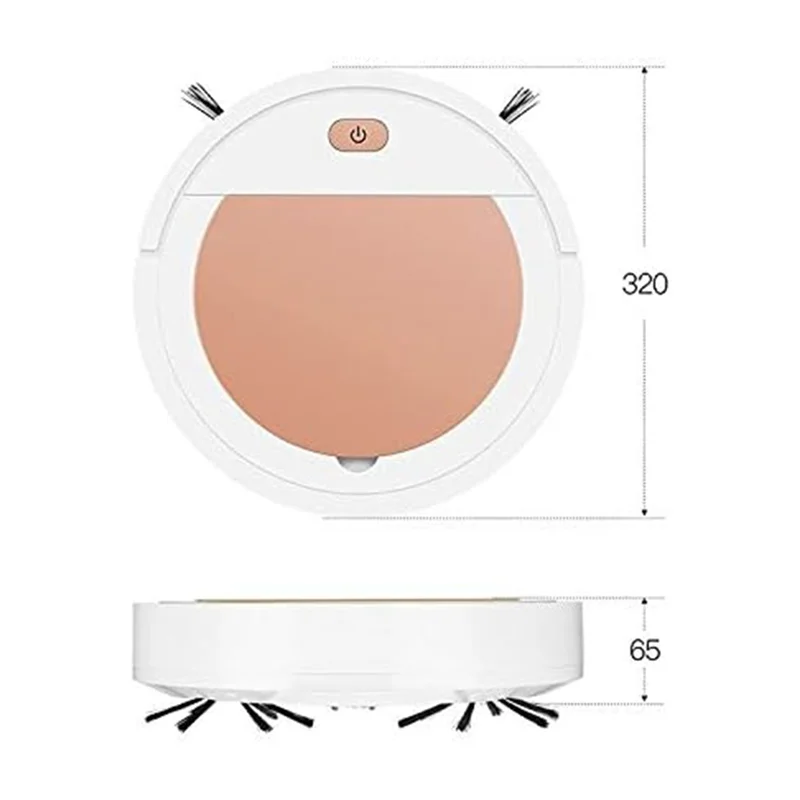 1 Buah Robot Vacuum Cleaner GNHT SDJ-168 Pembersih Otomatis Pengisian Daya USB untuk Rumah Tangga Robot Penyapu Vacuum Cleaner Putih-A70Z