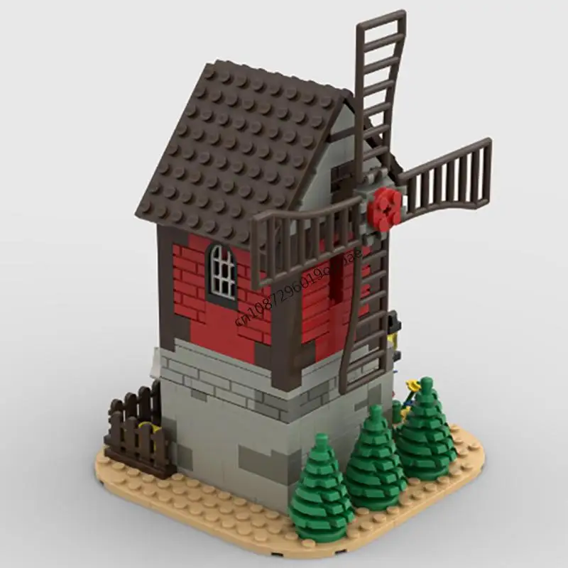 Nuevo 288 Uds. Molino de viento del granjero con vista de calle Medieval europea, modelo DIY, ideas creativas, juguete Retro para niños, rompecabezas de montaje, regalo de cumpleaños