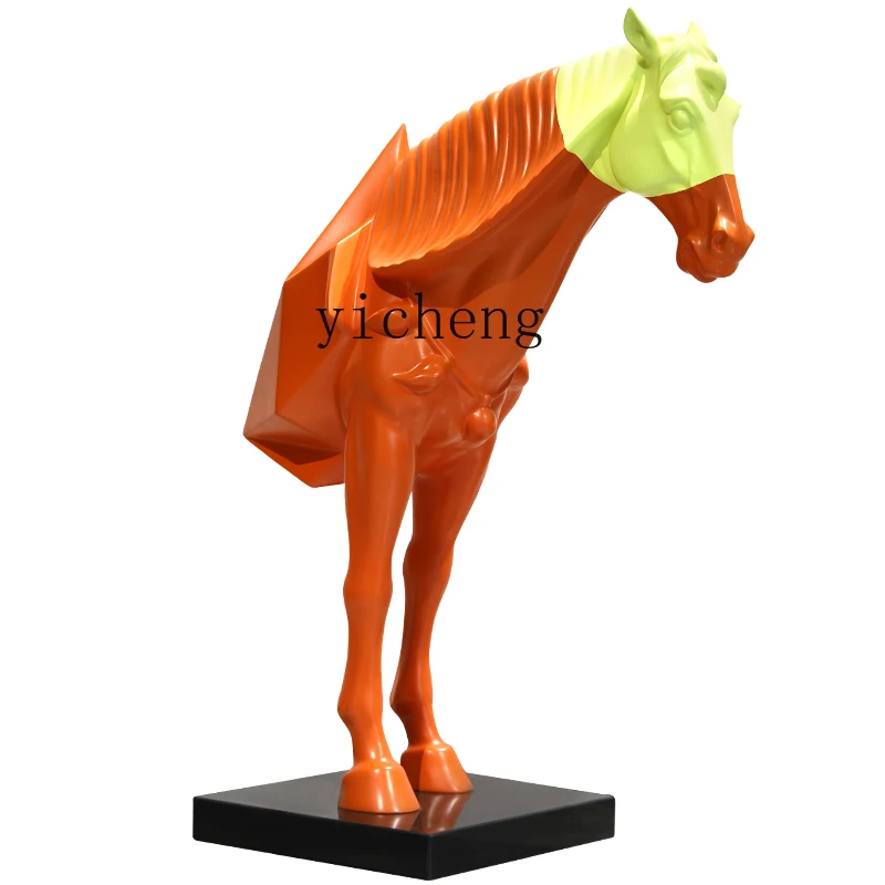 

Yy Landing Fortune Horse Head Sculptured Ornaments Large Creative Frp Soft Furnishings