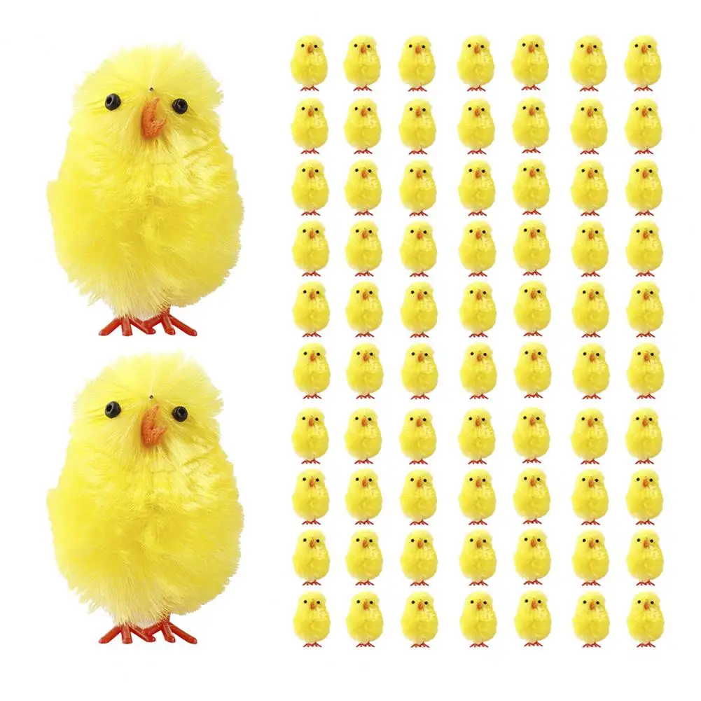 Ornement de poussin moelleux jaune, décoration de poussin saisonnier, ornement de poussin de pâques, boule de coton jaune moelleuse pour la maison