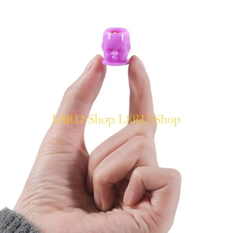 L8RD 200 Pcs/Set Doll Shaped Tattooed Cups Containers Tattooed Caps with Base