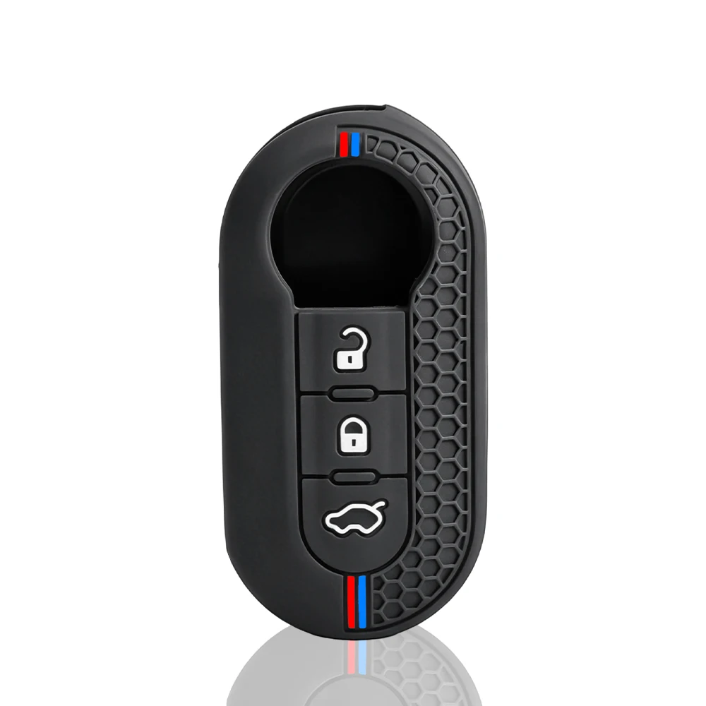 2026 Silicone Car Key Shell Case Fob For Fiat 500 Panda Punto Bravo Doblo Peugeot Boxer Citroen Relay Fiat Ducato Lancia Musa