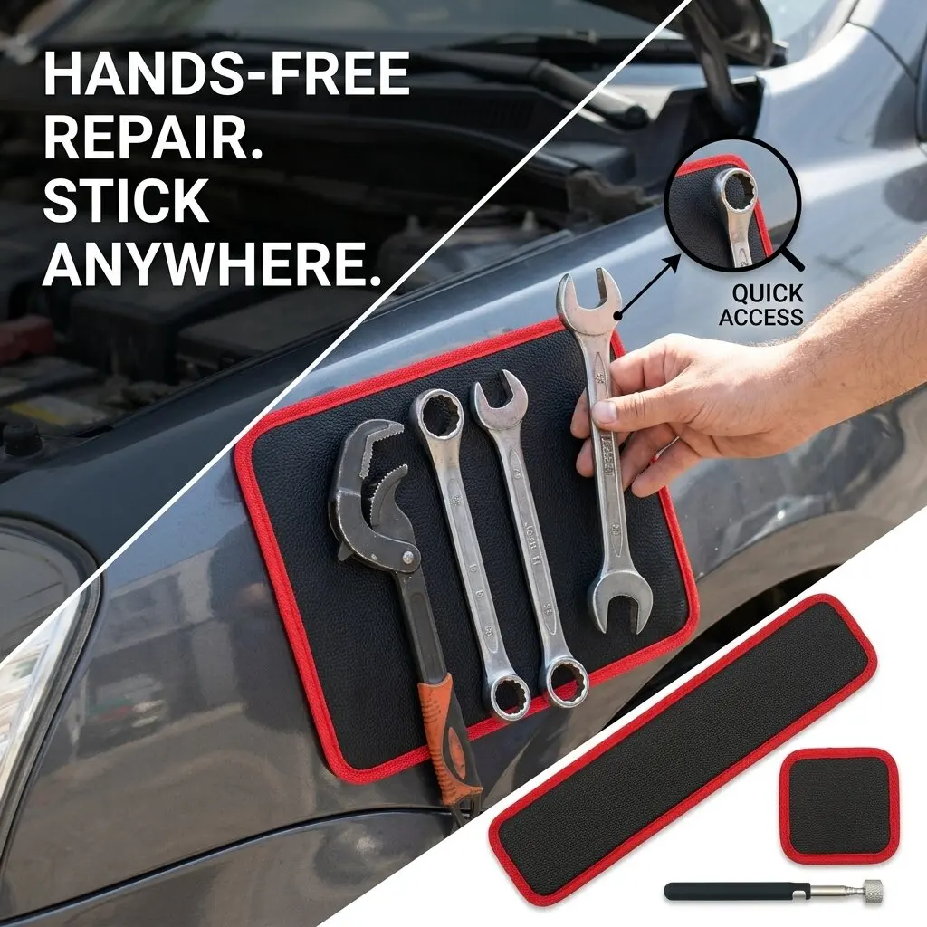 Magnetic Car Tool Storage Mat Anti-Slip Screw Nut Organizer Holder Pad for Repair Workshop Auto Mechanic Tool Mat