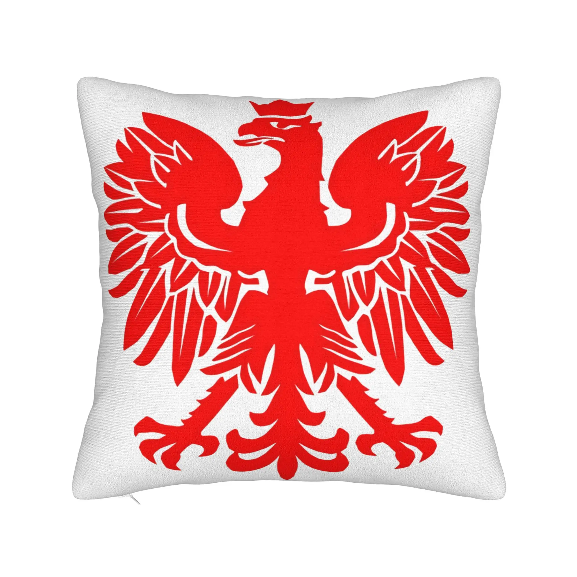 Polish Flag Red Eagle Pillow Cover  Retro Trendy Pillow Case For Living Room Bed Chair Custom Pillowcases Gift