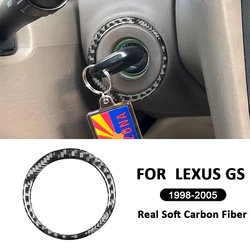 For LEXUS GS 1998-2005 Carbon Fiber Car Engine Ignition Switch Key Lock Ring Trim Frame Interior Decoration Sticker Car Parts