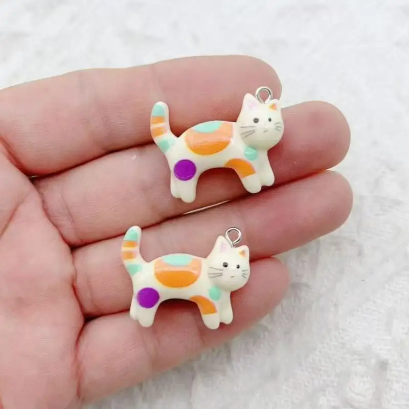 30*23mm resin cartoon cat animal jewelry pendant DIY cute kitten pet earrings necklace key chain accessories