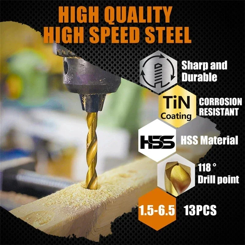 

13PCS Drill Bit Set 3/16 to 1/2 Inch for Glass Metal Tile Concrete Masonry Electric Drilling