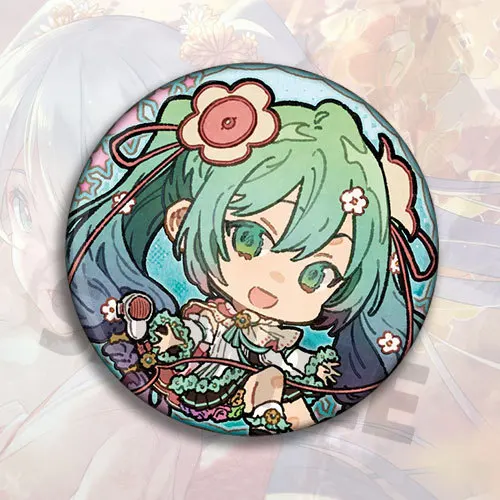 Miku Hatsune Anime Badge Pin Cute Chibi Keychain Pastel Style Vocaloid Cosplay Accessory Kagamine Rin MEIKO Decorative Brooch