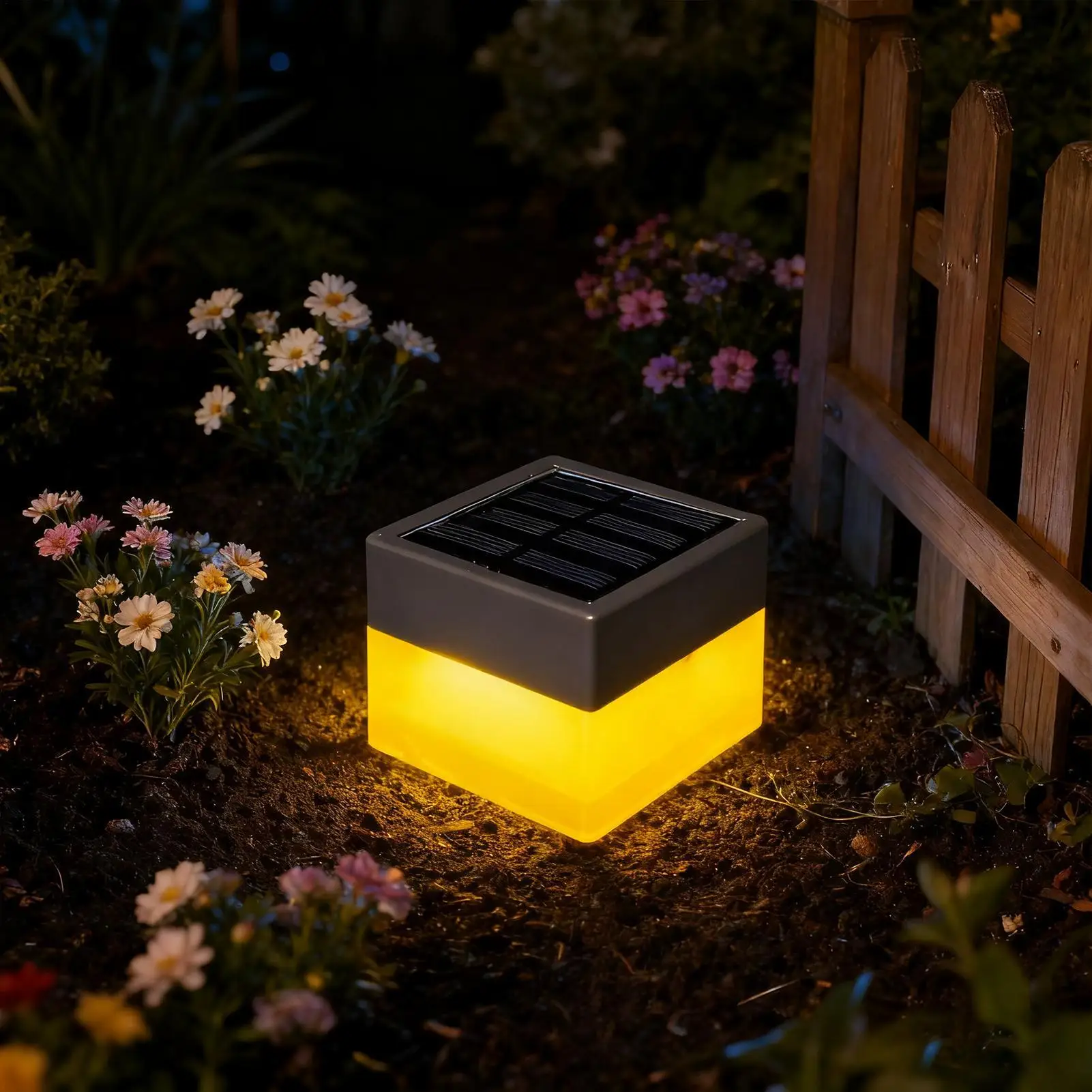 Luz de cubierta de poste para exterior, iluminación de dos colores sin cables, lámpara de patio alimentada por energía Solar, poste de luz para terraza, puerta de carretera y jardín