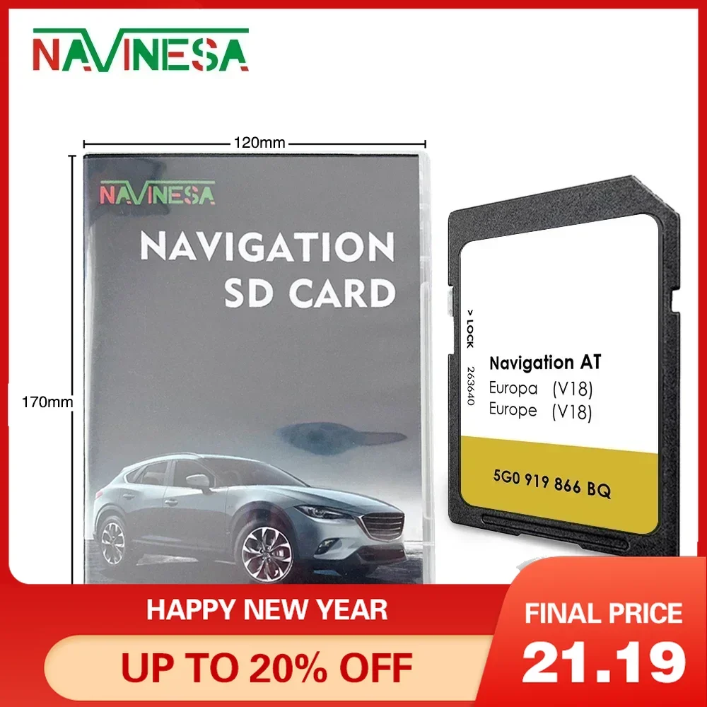 

AT V18 Discover Media MIB1 Navigation for Golf all variants 2013 2015 Map UK GB Europe Ireland Sat Nav SD Card One Day Delivery