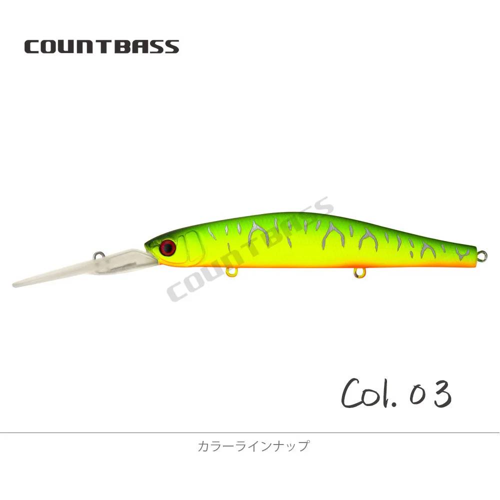 COUNTBASS Langsam schwimmender Wobbler 115 mm 4-1/2 Zoll 20 g 3/4 oz. Dive 4m 13ft Minnow Jerk Your Baits Angelköder – Detail 15