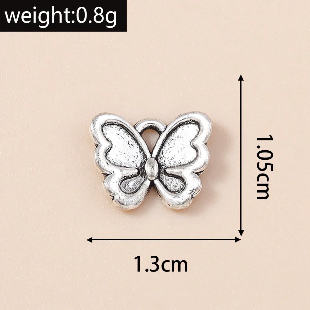 Leslie 30 Stück Tieranhänger aus Legierung, Schmetterlingsanhänger für DIY Handgemachte Armbänder, Halsketten, Schmuckherstellung, Zubehör – Detail 7