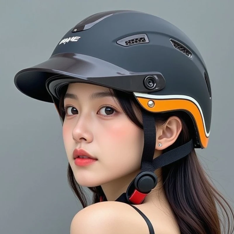 Universal Electric Bicycle Helmet Men's Women's Motorcycle Summer Sun Protection Half Helmet Safety Cap Abs Material